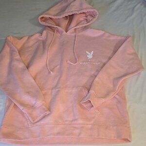 Missguided Blush Pink Hoodie with  Play Boy Bunny Logo